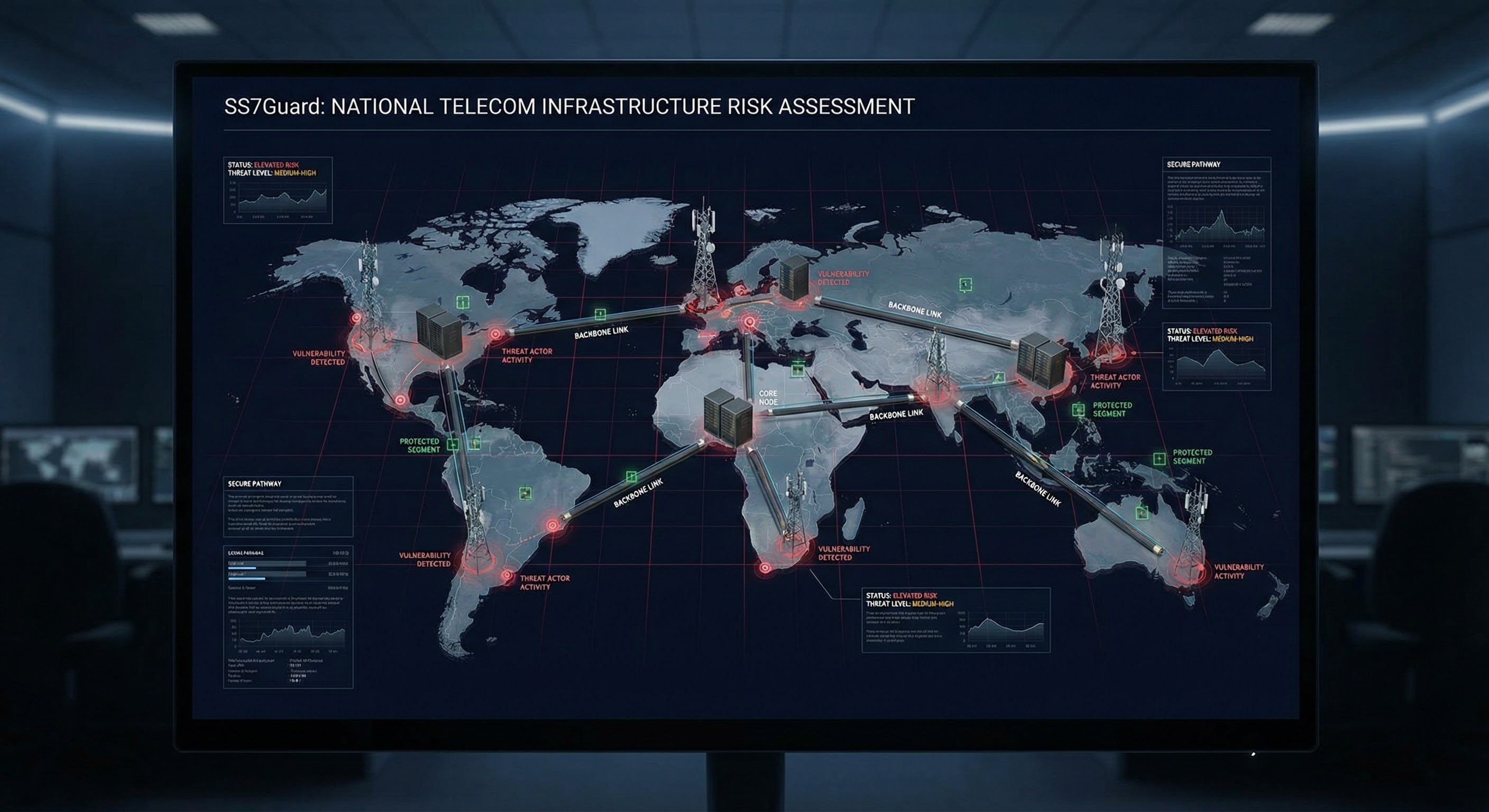 SS7Guard national telecom infrastructure risk assessment map